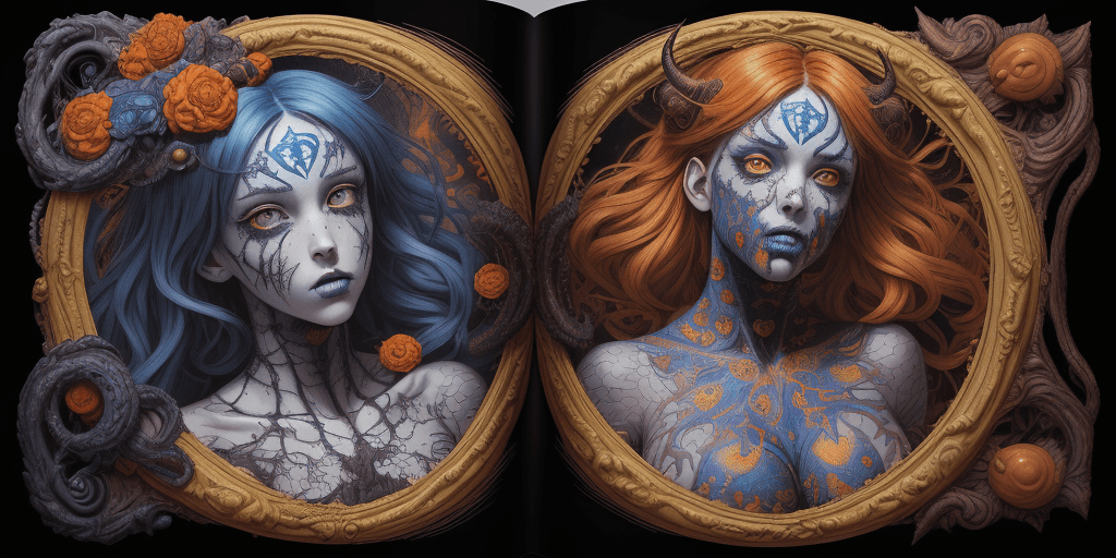AI generated: (Text:"UNCUT"text)++++++++, Comic Book Vibrancy, Forced Perspectives, Streetart, (Pre-Raphaelite Bea...