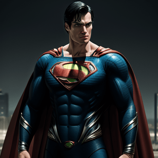 AI generated: superman stands in green chains , 4 k ultra hd 