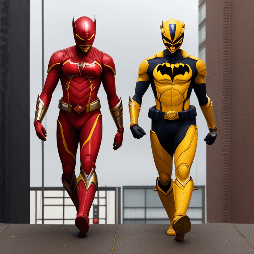 AI generated: 

Panel 1 

a tall African brown skin superhero,wearing a red suit with a yellow ZOZ logo on his che...