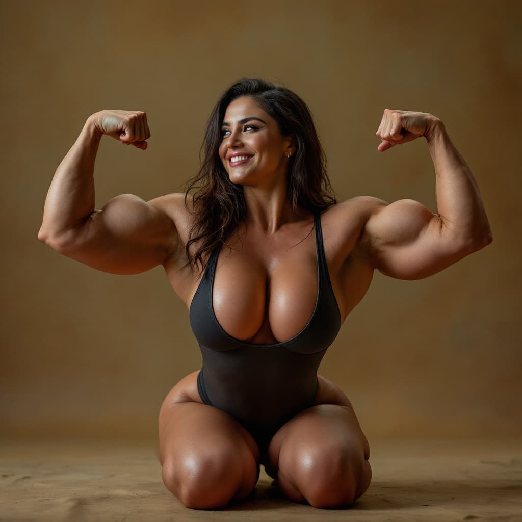 AI generated: Cinematic Photo, a whole body cinematic photo of a extreme big random female bodybuilder,  make doub...