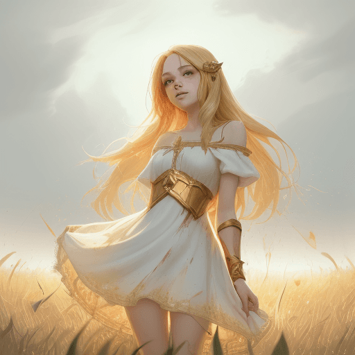AI generated: A drawing in the style of the Splash Art of League of Legends of a girl standing in the middle of a ...