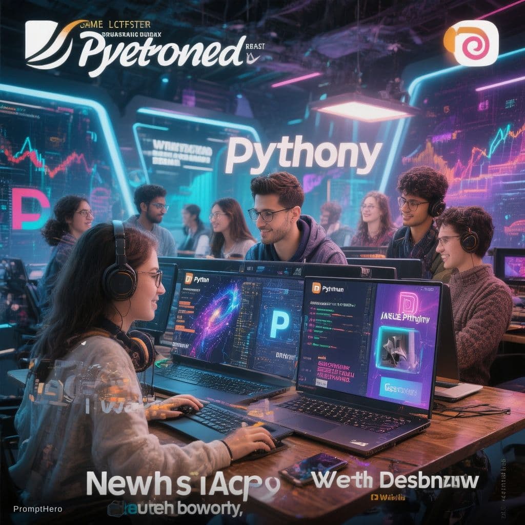 AI generated: Career Infotech computer class advertisement, students learning Python, Java, Photoshop, AI tools an...