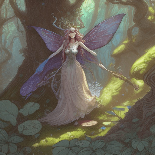 AI generated: fairy in an enchanted forest, detailed illustration, digital art, overdetailed art, full character, ...