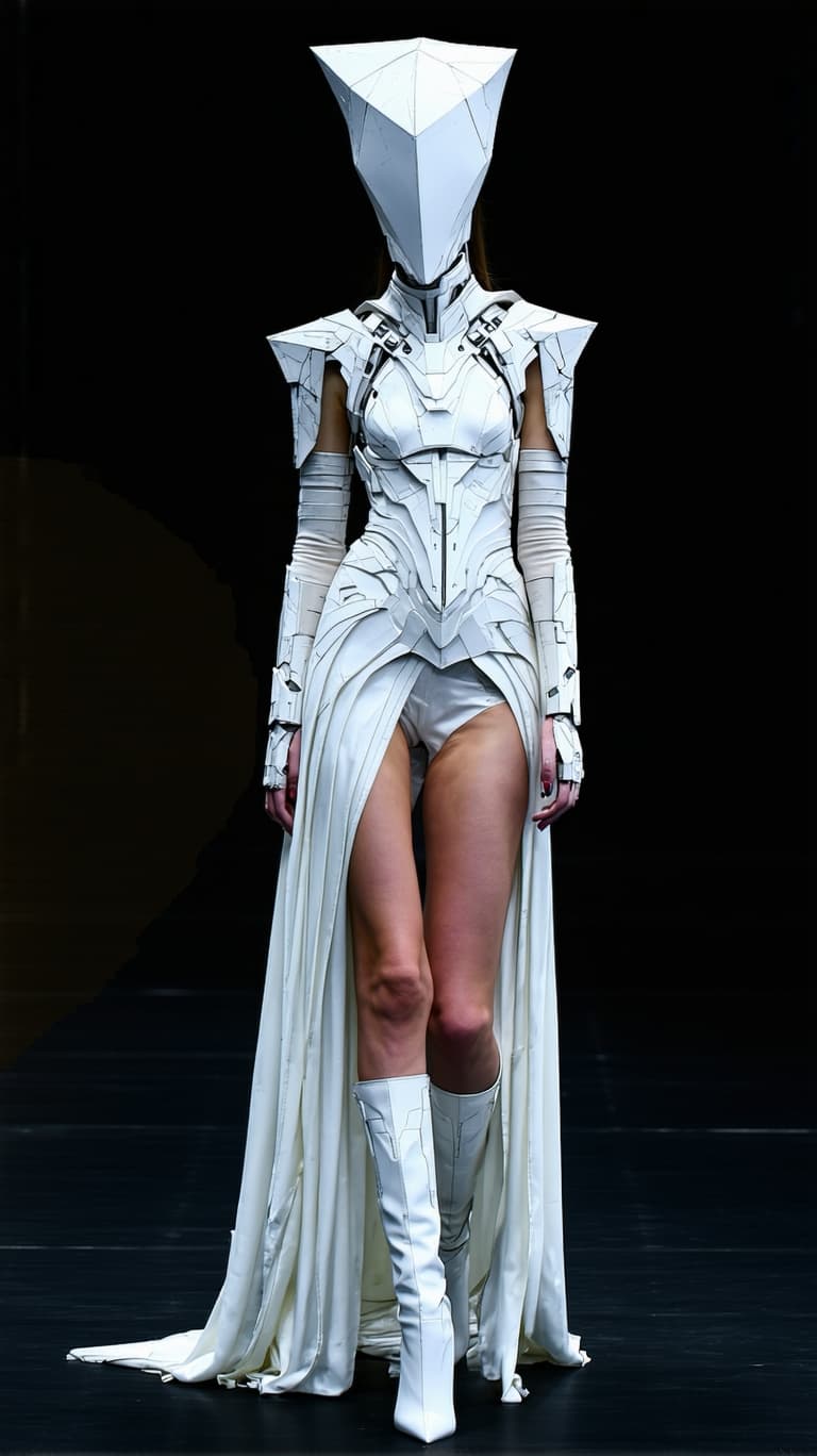 AI generated: "Image is a full-body portrait captured with a Sony A1 50.1 mb using a 200mm lens, of a model wearin...