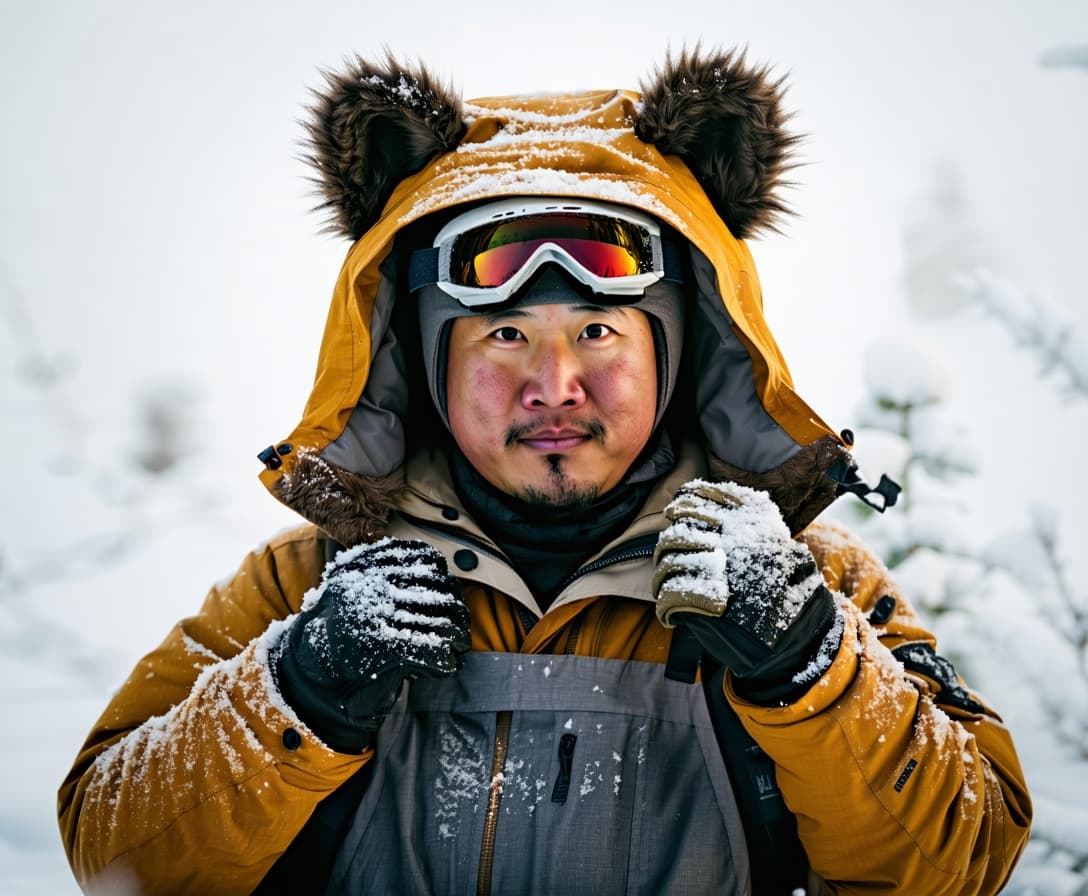 AI generated: Create a incandescent, cozy mood-up portrait of a Himalayan lady-killer with large, fluffy and round...