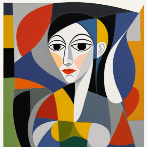 AI generated: woman, oil on canvas, in the style of Pablo Picasso, cubism, density of forms, i can't believe how b...