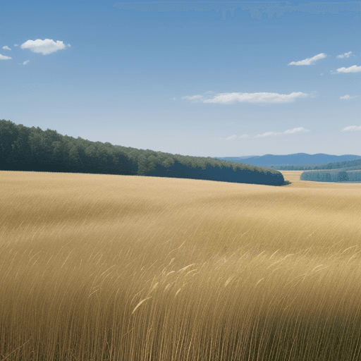 AI generated: an expansive, rolling prairie, where the golden grasses sway in the breeze, and lake clear crystalen...