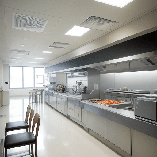 AI generated: High resolution photography interior design, catering, chef, hospital