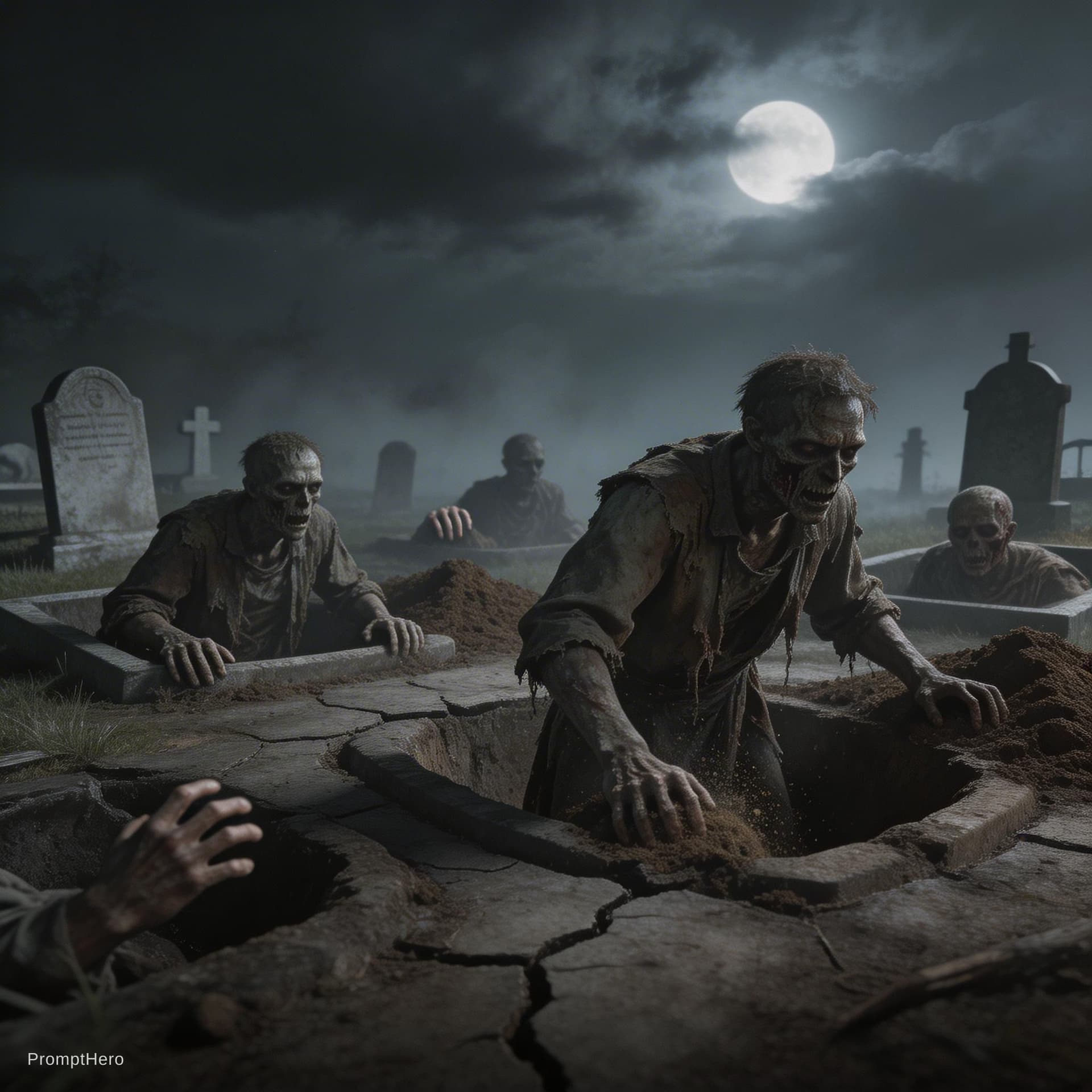 AI generated: The dead rise from.the earth