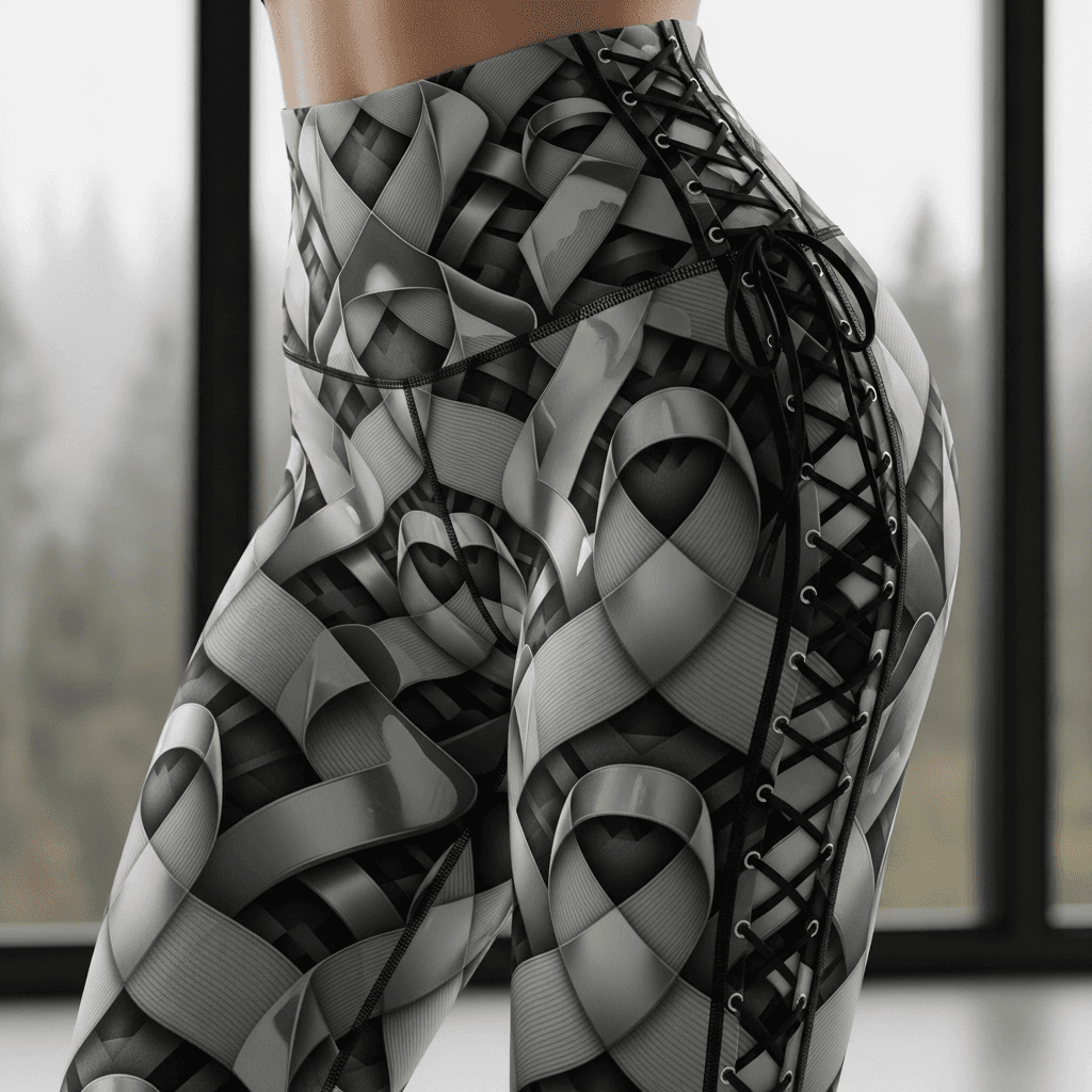 AI generated: A high-resolution, photorealistic close-up of a person's hips and upper thighs wearing high-waisted ...