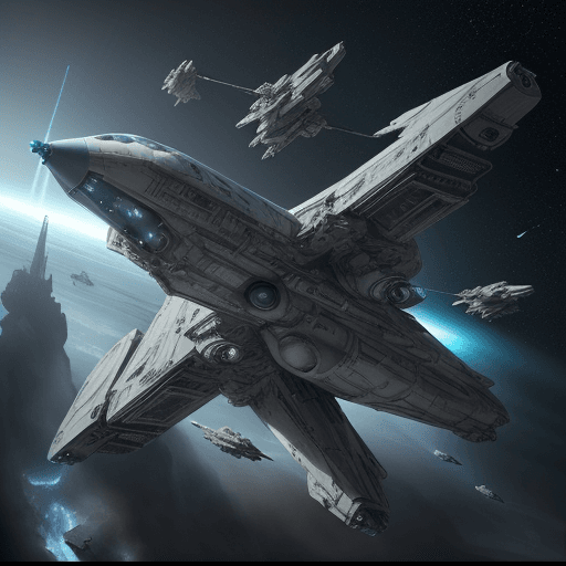 AI generated: spacecraft in action, star wars, in the style of olympus af-1 (aka olympus infinity), cinematic stil...