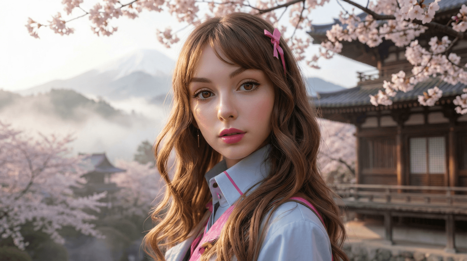 AI generated: Create a highly detailed portrait of a young woman, using the facial features from the provided phot...