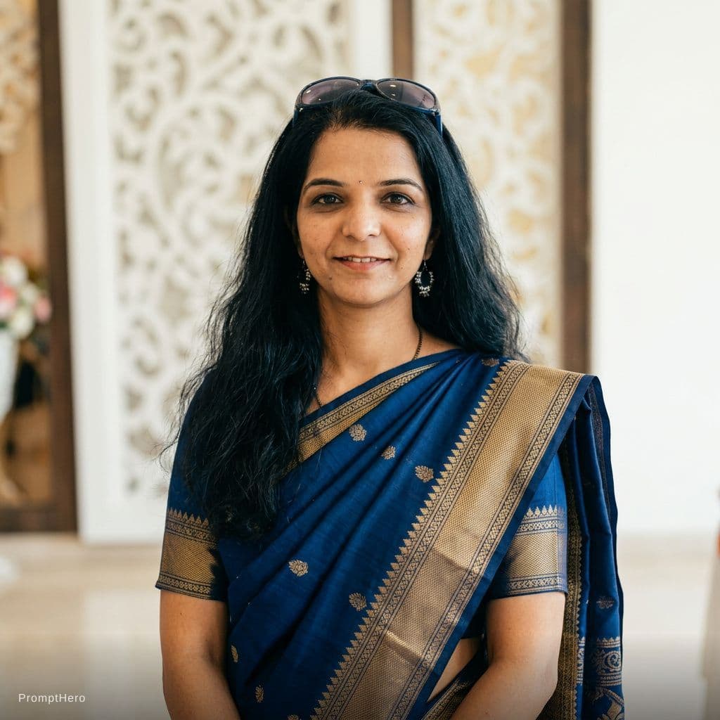AI generated: a girl in saree with open hairs