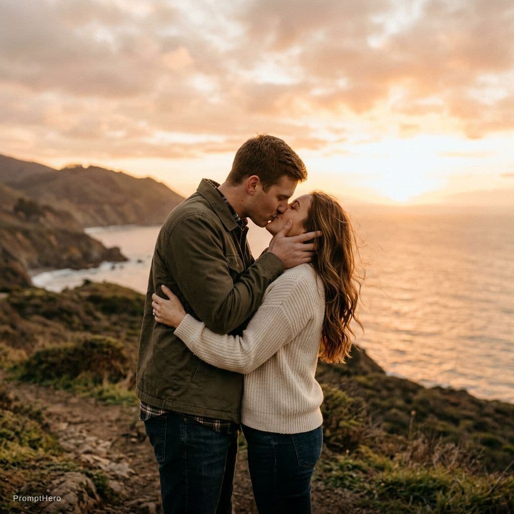 AI generated: Kissing hot of romantic couple 