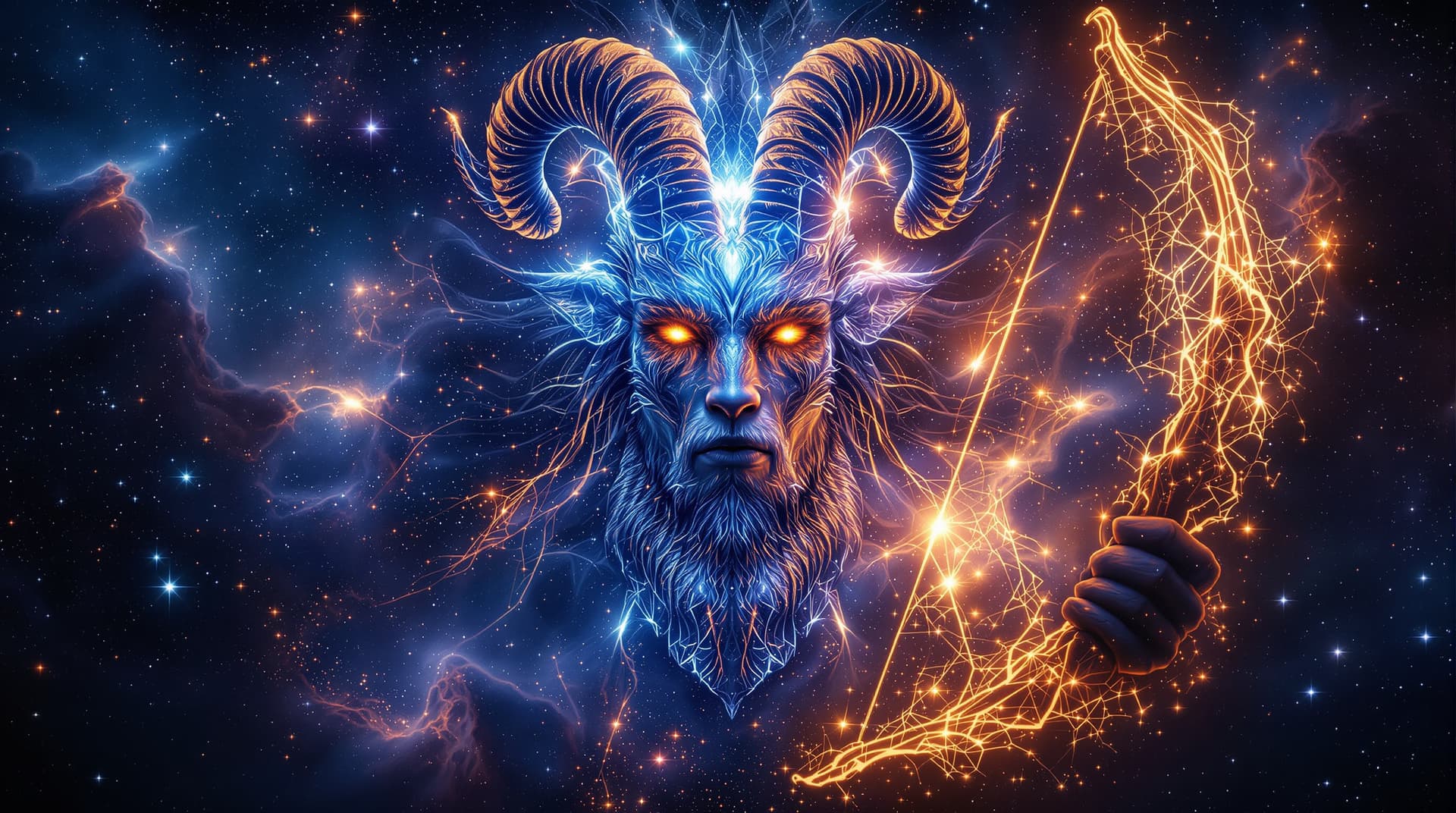 AI generated:  A  complete view of a mythic centaur archer humanoid  chest and face, in hyper realistic  details, ...