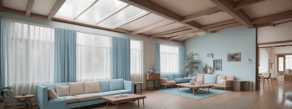 AI generated: High resolution photography interior design, dreamy sunken living room conversation pit, wooden floo...