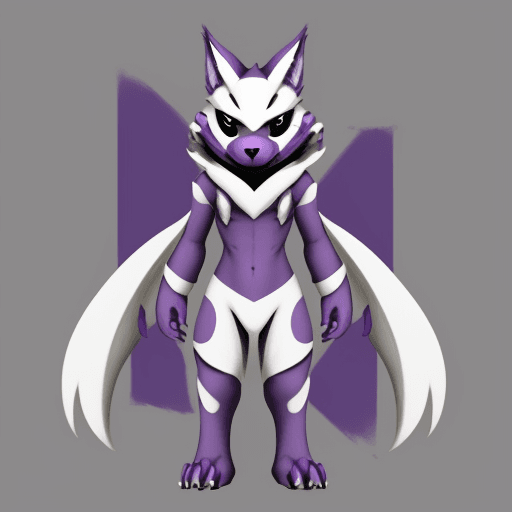 AI generated: A furry protogen, is purple and white