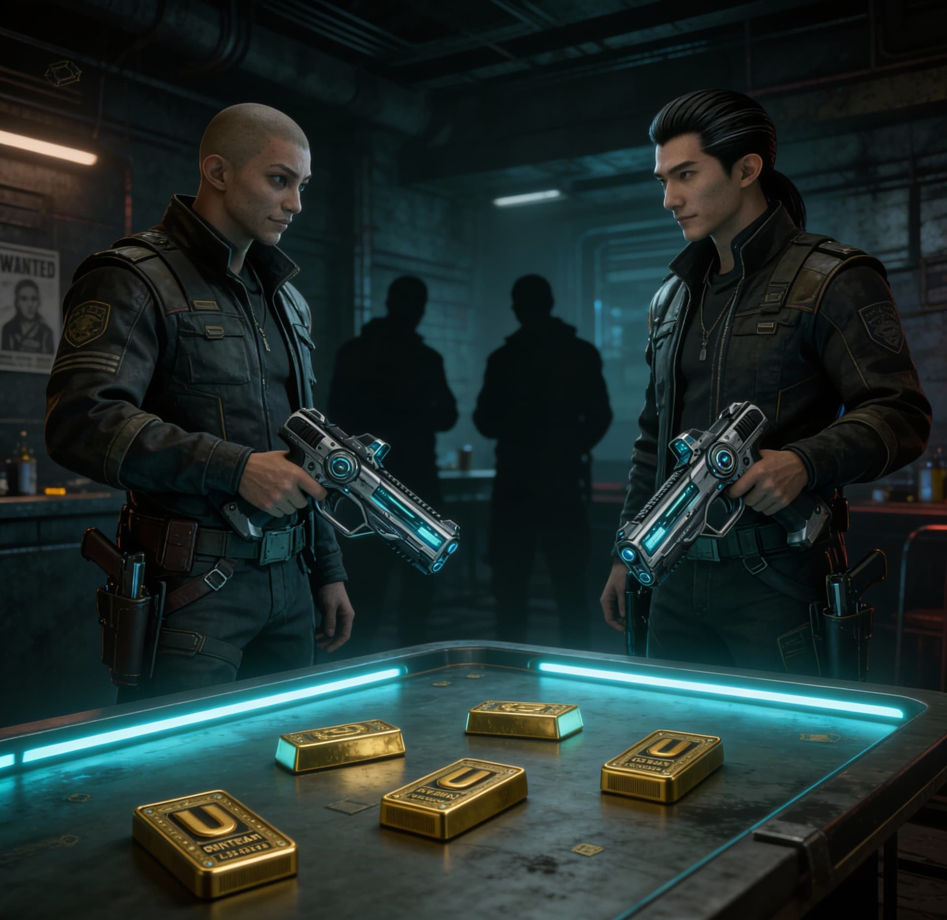 AI generated: Be inspired and create from the reference images, a Sci-Fi view of a futuristic underworld. Use the ...
