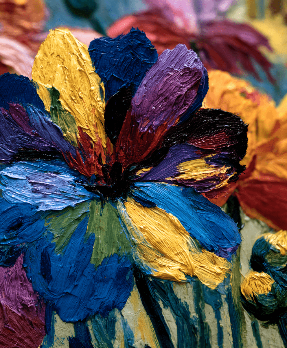 AI generated: a close-up of van gogh's palette knife, showing the thick and textured strokes that give depth to hi...