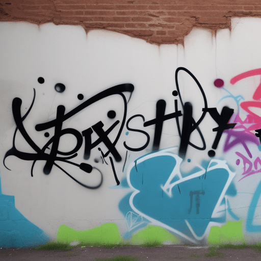 AI generated: graffiti in a wall with the  text "Dirty Belly" with Mistral cursive bold font.
