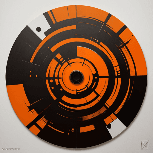 AI generated: skeleton, the painting is colored in orange, black and yellow, in the style of complex compositions,...