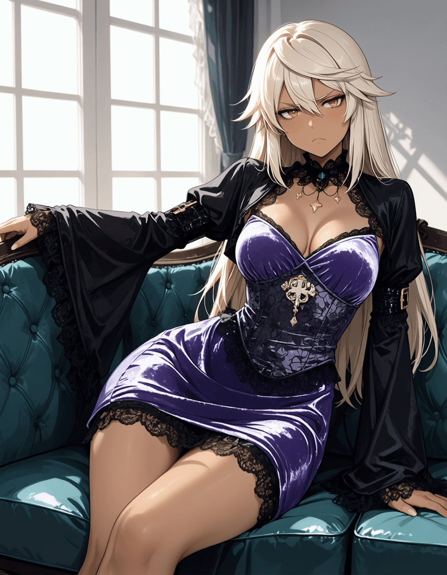 Crushed Velvet Gothic Dress - Image 2