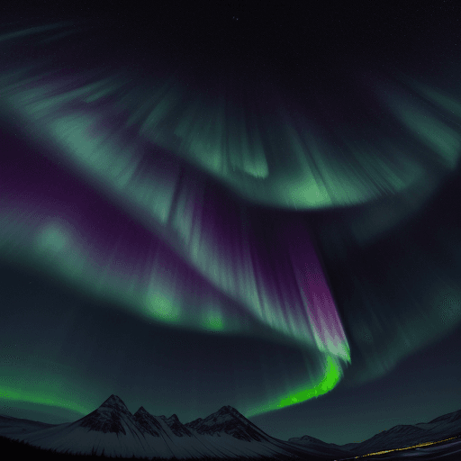 AI generated: aurora borealis, cosmic sky, universum, bioluminescent, stars, moon, night time, sky, stars, photore...