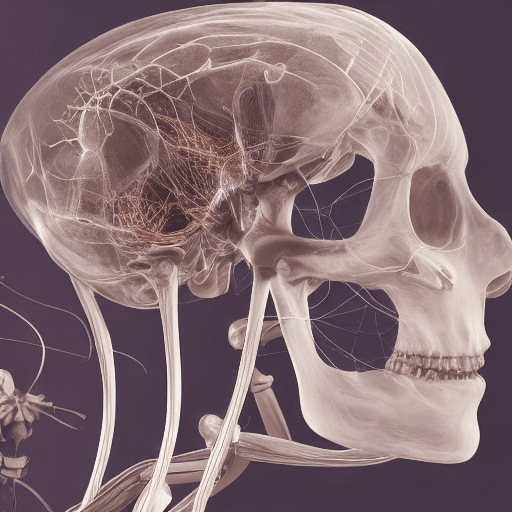 AI generated: A stunning illustration of an evil neural network organism, superior artificial intelligence, half o...
