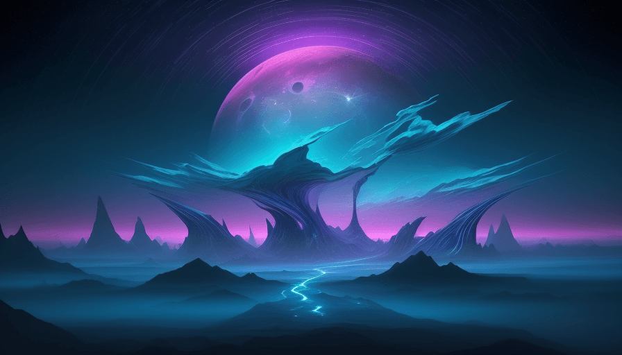 AI generated: Generate an image of a breathtaking science fiction landscape that stretches beyond imagination in t...