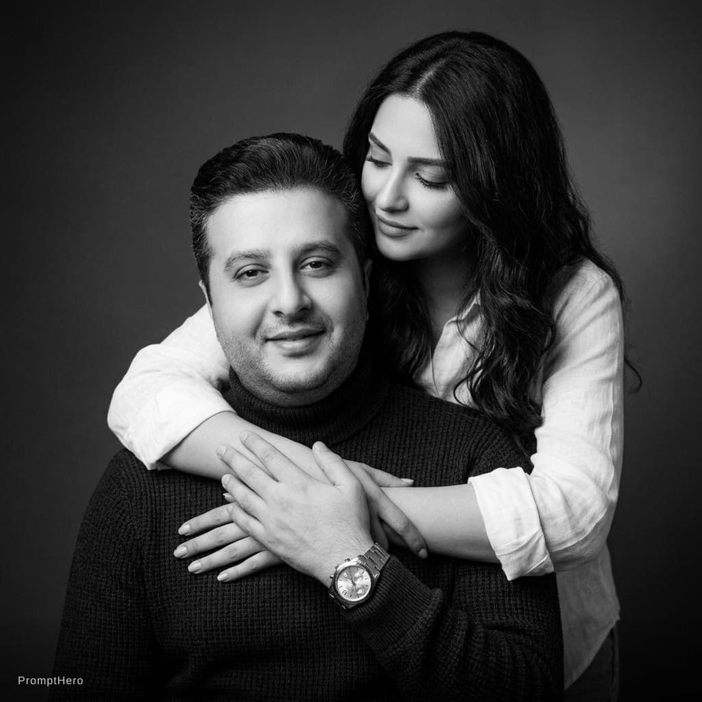 AI generated: پرامپت کاپلی 🖤
Ultra-realistic single integrated couple portrait, vertical 9:16, cinematic black-an...