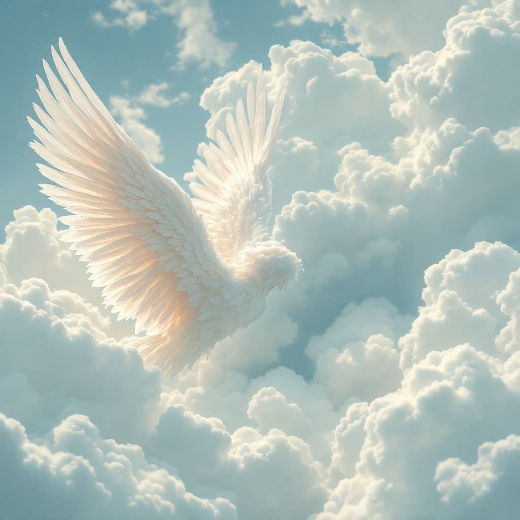 AI generated: Delicate  Angel wings in the clouds,  blue sk --ar 3:4 --style raw --v 6.1 --stylize 400

--personal...