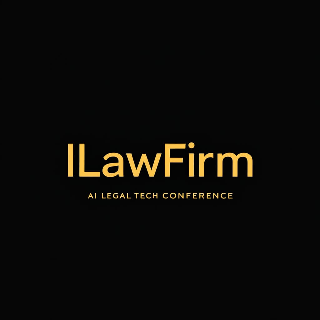 AI generated: My company name is "ILawFirm AI Legal Tech Conference" make a logo with law firm silhouette. color i...