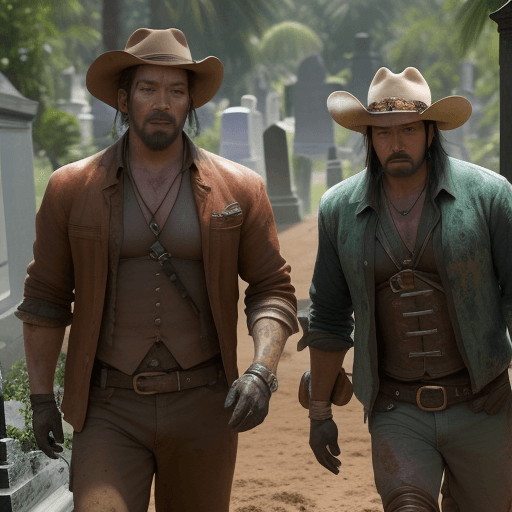 AI generated: A bounty hunting scam joins two men in an uneasy alliance against a third in a race to find a fortun...