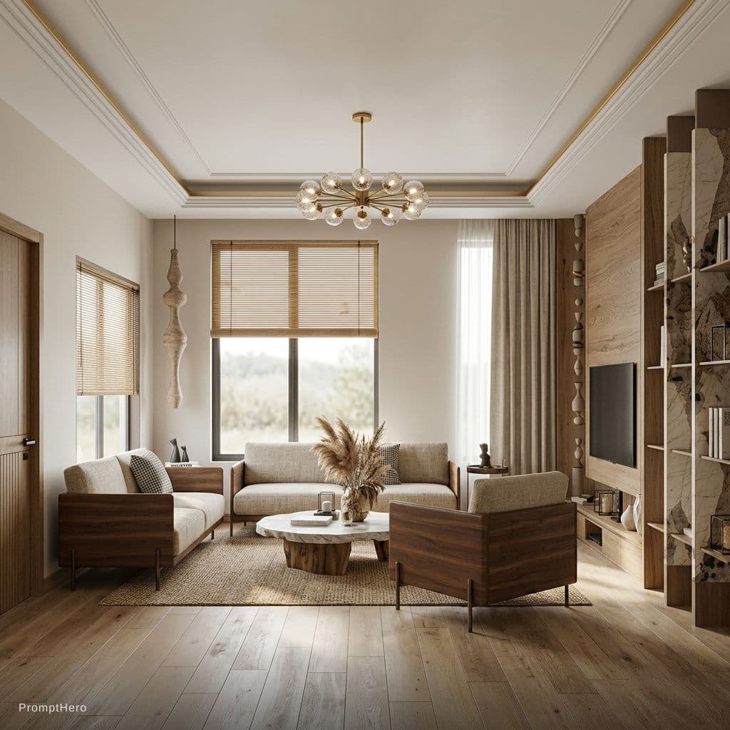 AI generated: design interior decoration. natural style. 