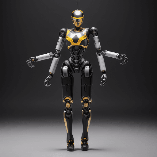 AI generated: Beautiful Android, Nikon D750, long shot Professional photo of a robotic full body, hyper-realistic,...