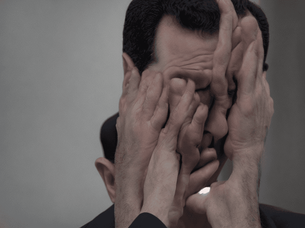 AI generated: portrait of Bashar al-assad crying realistic, cinematic lighting, highly detailed, 4k,  