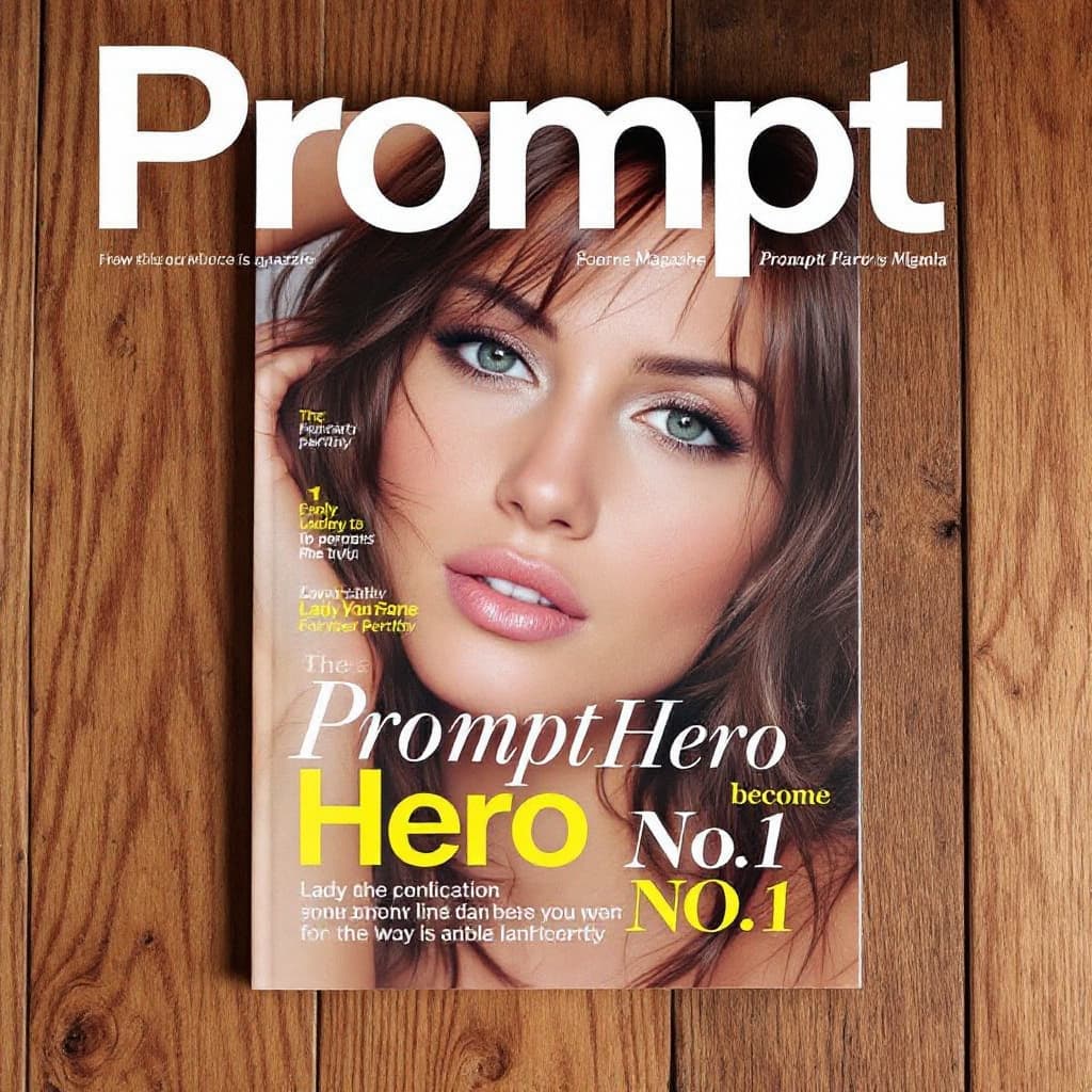 AI generated: The Magazine "Prompt", The cover page ,the headline is "PromptHero become NO.1 " and the cover lady ...