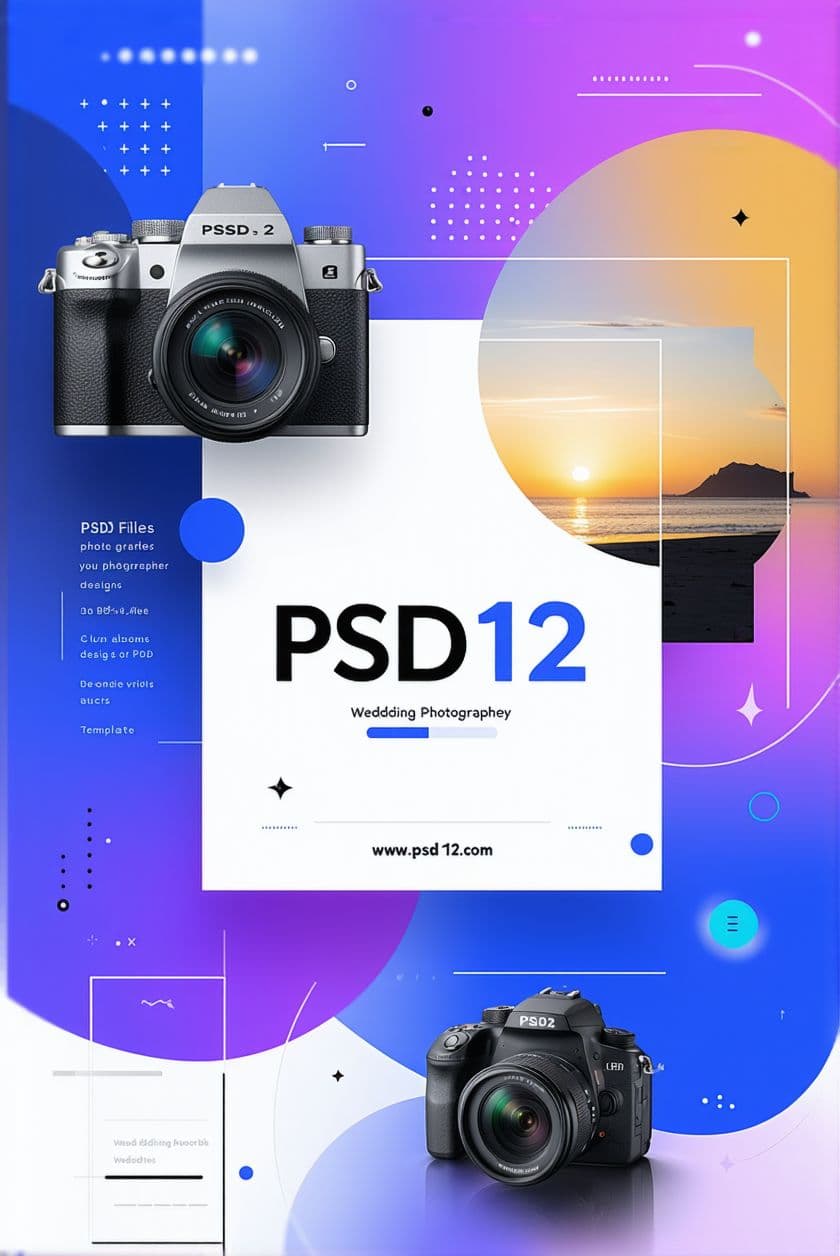 AI generated: A modern and visually striking graphic design promoting PSD files, Photoshop Designs, and PSD Templa...