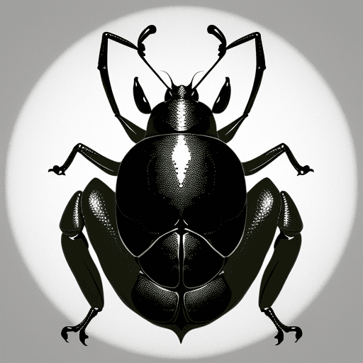 AI generated: a monochromatic vectorized image of a hercules beetle