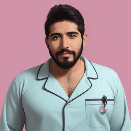 AI generated: doctor, realista, mexicano, moreno, con barba de candado  en pijama quirúrgica
