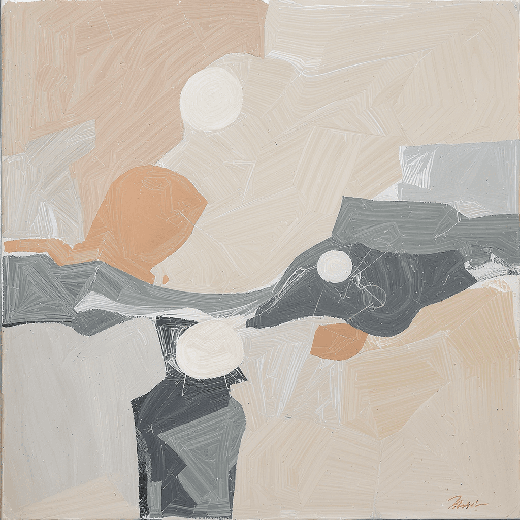 AI generated: Create an abstract artwork that looks like something a human would make. The artwork itself should h...