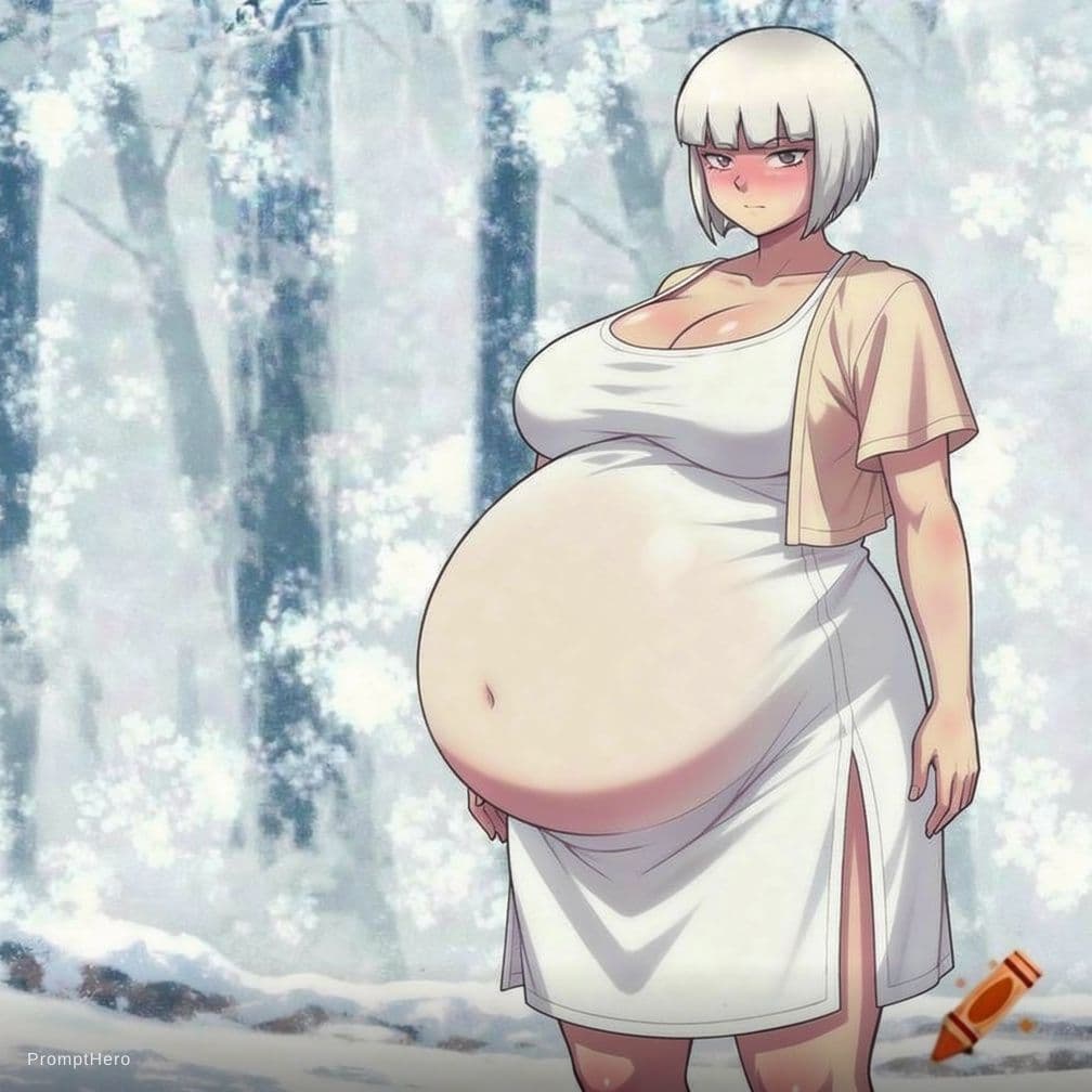 AI generated: Make her belly bigger
, Give her a bikini and make her belly MASSIVE
