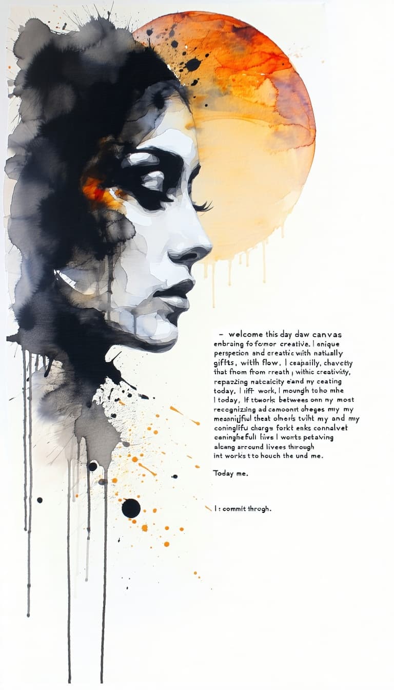 AI generated: "I welcome this new day as a canvas for creative expression", "embracing the unique perspective and ...