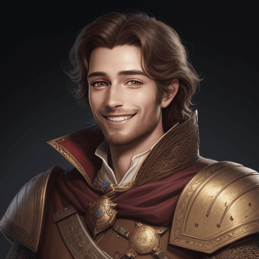 AI generated: Portrait, handsome human noble, d&d style, smile, highly detailed, digital painting,