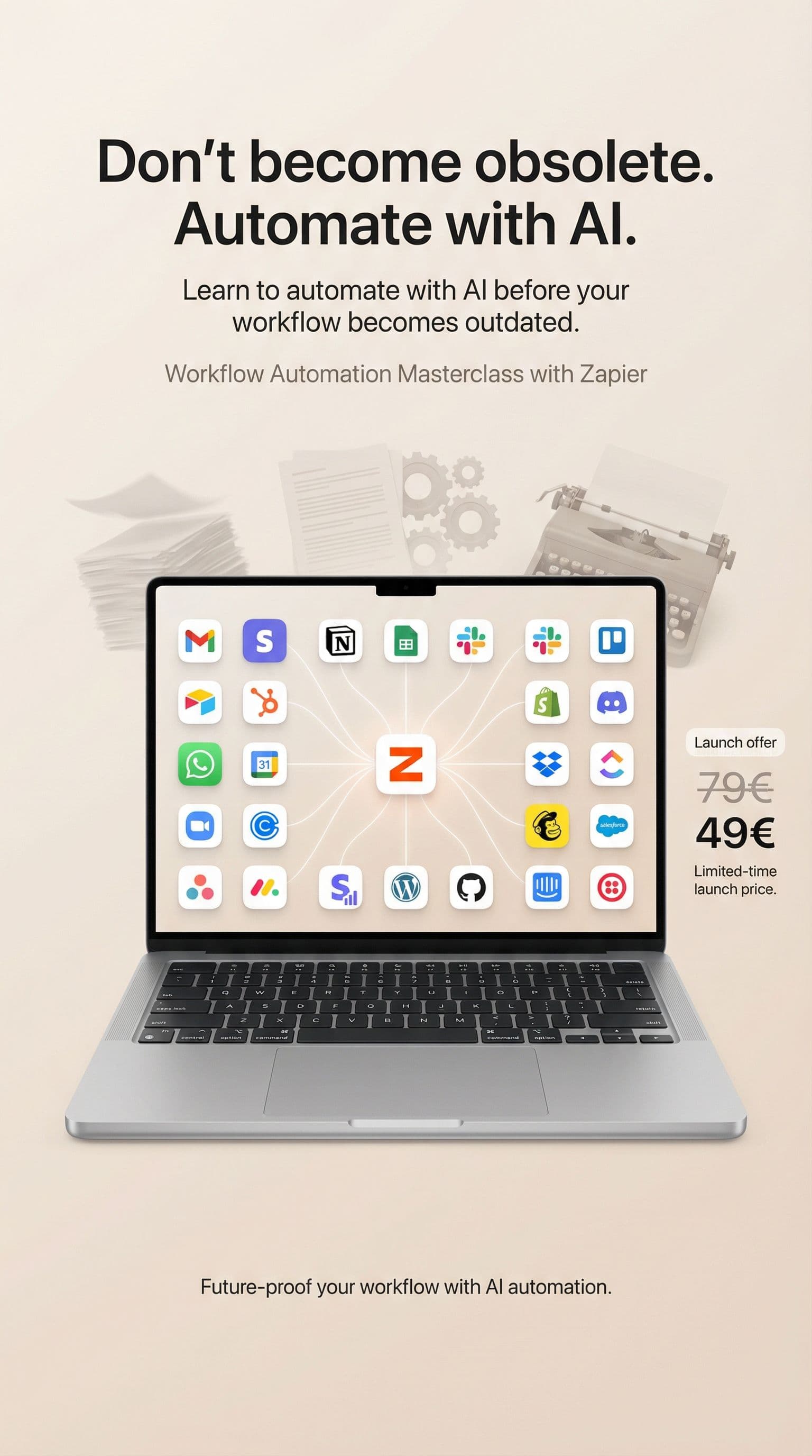 AI generated: Minimalist high-end advertising poster with a clean, premium lifestyle-tech aesthetic.
Soft warm bei...
