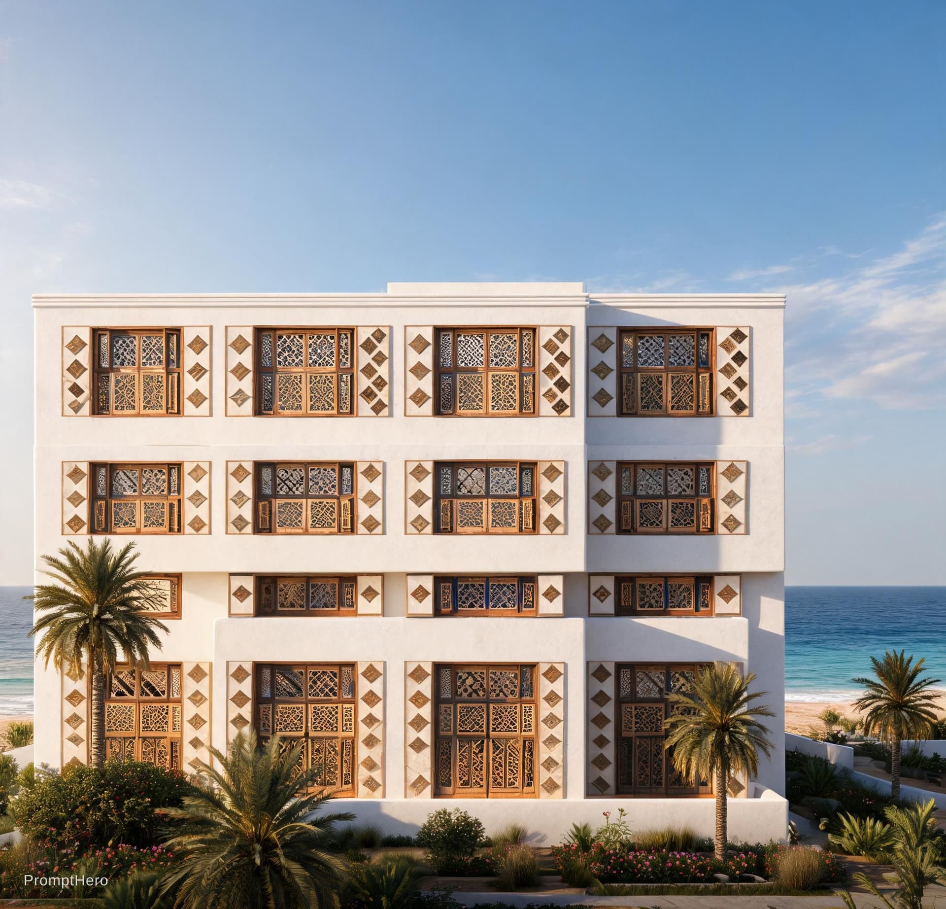 AI generated: Ultra-realistic architectural visualization of a small residential building inspired by traditional ...