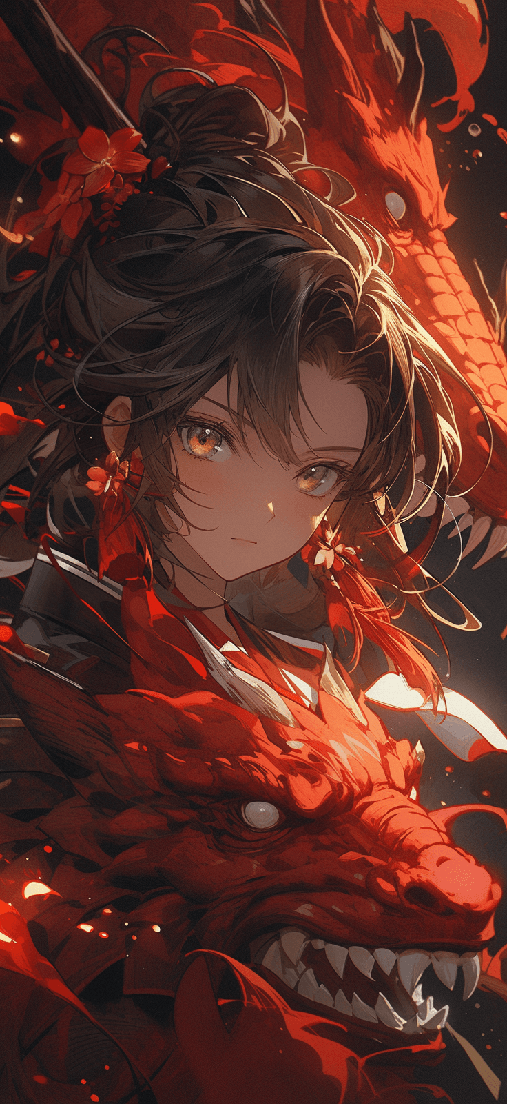 AI generated: an image with a character on an island, in the style of kawacy, dark bronze and red, luminous brushw...