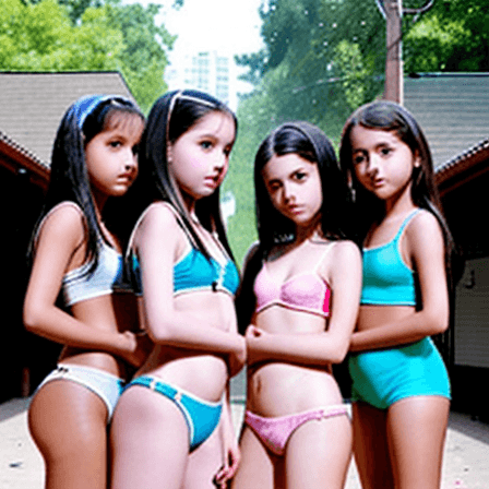 AI generated:  group of  hot 13 years old girls