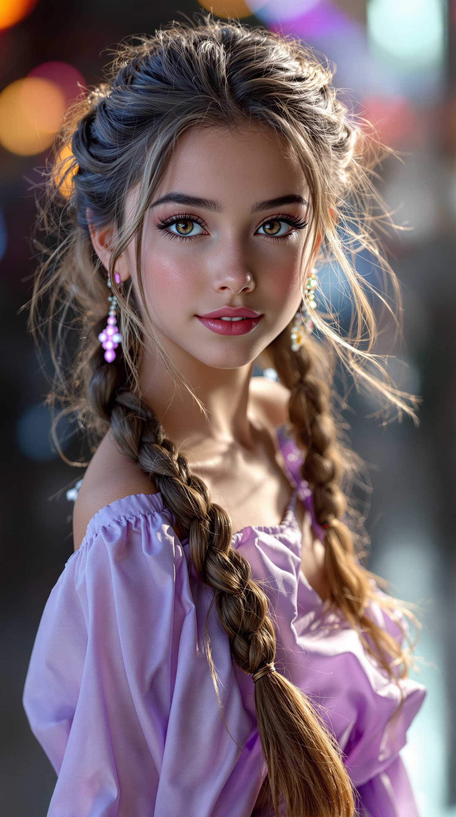 AI generated: A stunning professional photograph captures the world's most beautiful tween girl, Junior Miss Ameri...