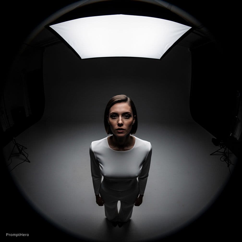 AI generated: high-contrast photography, vertical composition, shot on full-frame camera, 12mm exaggerated fish ey...
